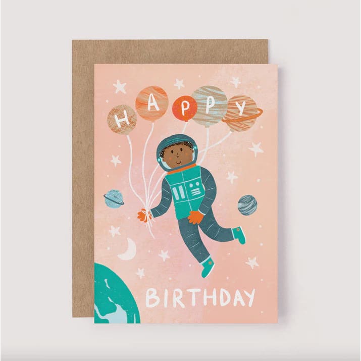 Astronaut Happy Birthday Card - Greeting Cards