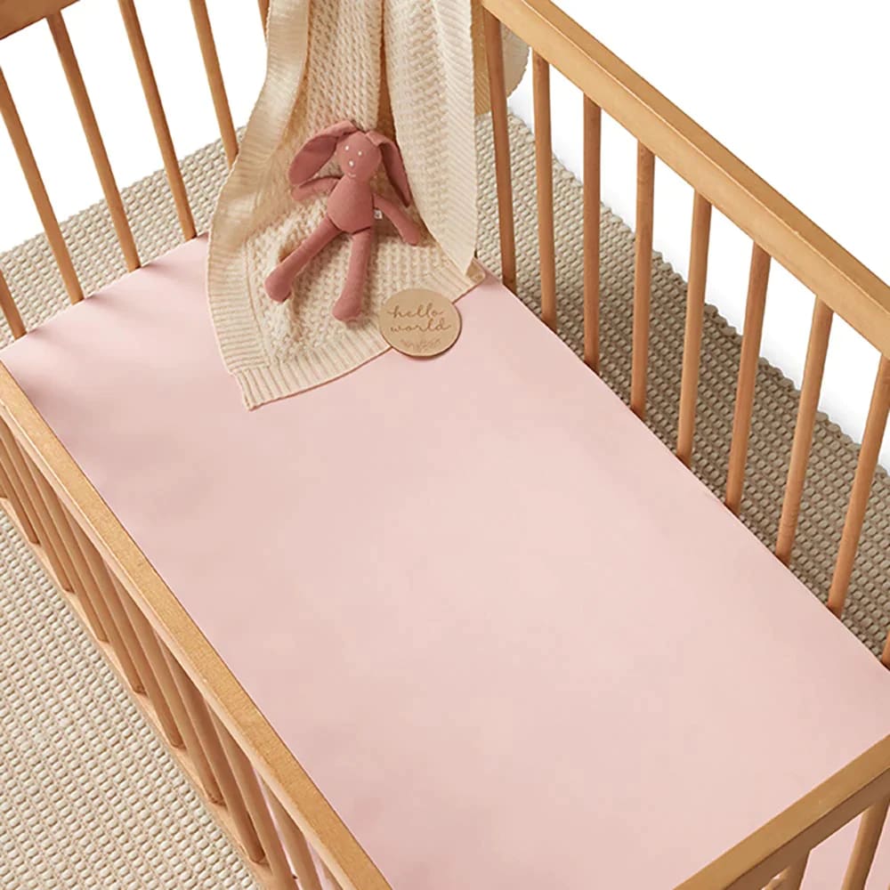 Baby Pink Organic Fitted Cot Sheet - Bassinet & Cot Sheets