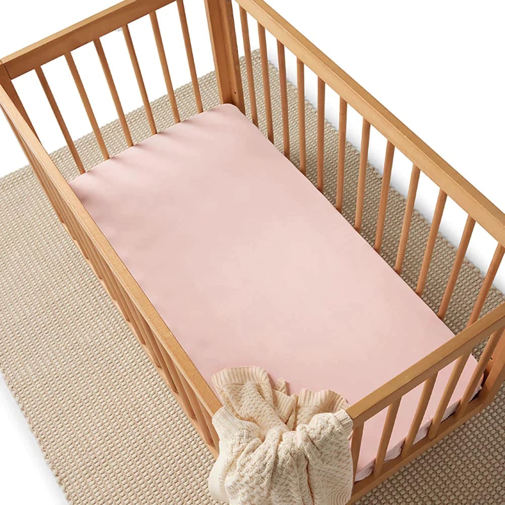 Baby Pink Organic Fitted Cot Sheet - Bassinet &amp; Cot Sheets