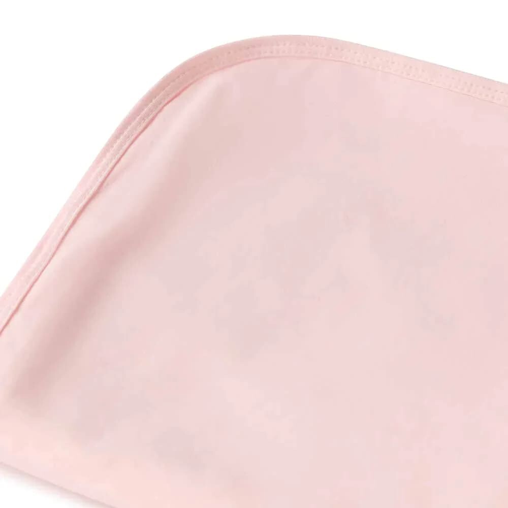 Baby Pink Organic Jersey Wrap &amp; Topknot set - Muslins &amp; Swaddle Wraps