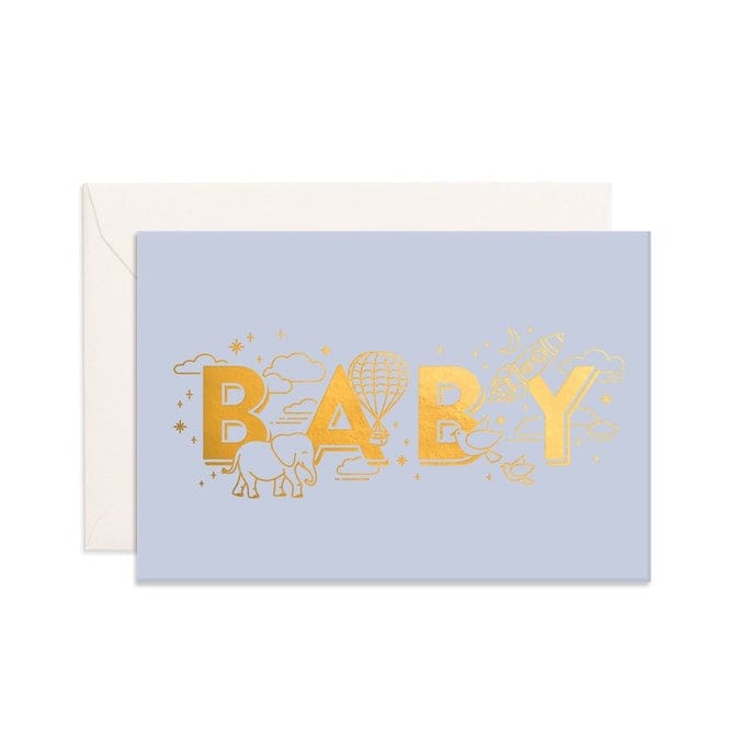 Baby Universe Duck Egg Blue Mini Greeting Card - Cards