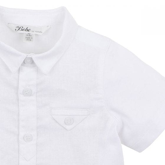 Boys - William White Knit Linen Shirt - Wear&gt;Kids&gt;Boys