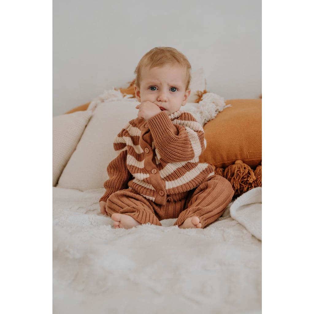 Chocolate Knitwear - Striped Cardigan Boys Baby Clothing
