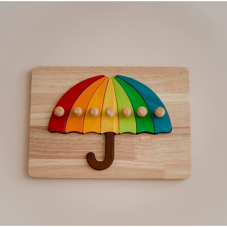 Colourful Umbrella Puzzle - Wooden Toys