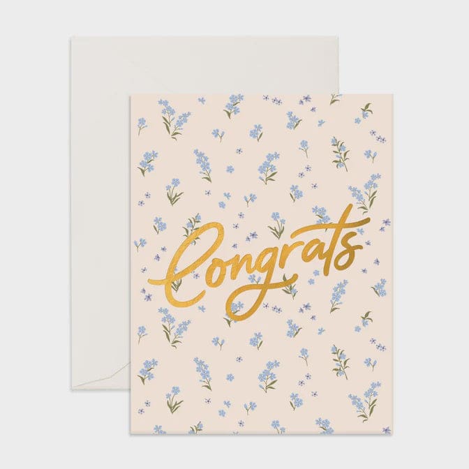 Congrats Forget-Me-Not Greeting Card - Greeting Cards