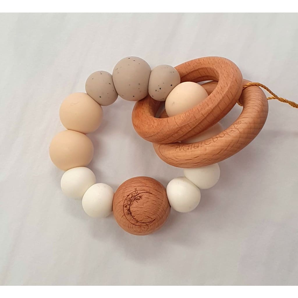 Crescent Luna Rattle Teether - Ivory - Teethers