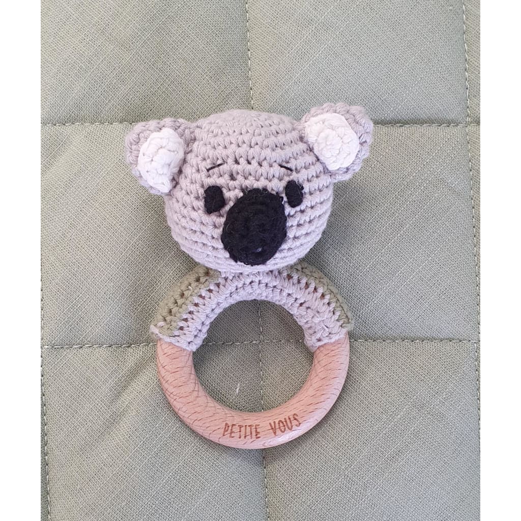 Crochet Ring Rattle- Petite Vous - Ozzie Koala - Baby Rattles