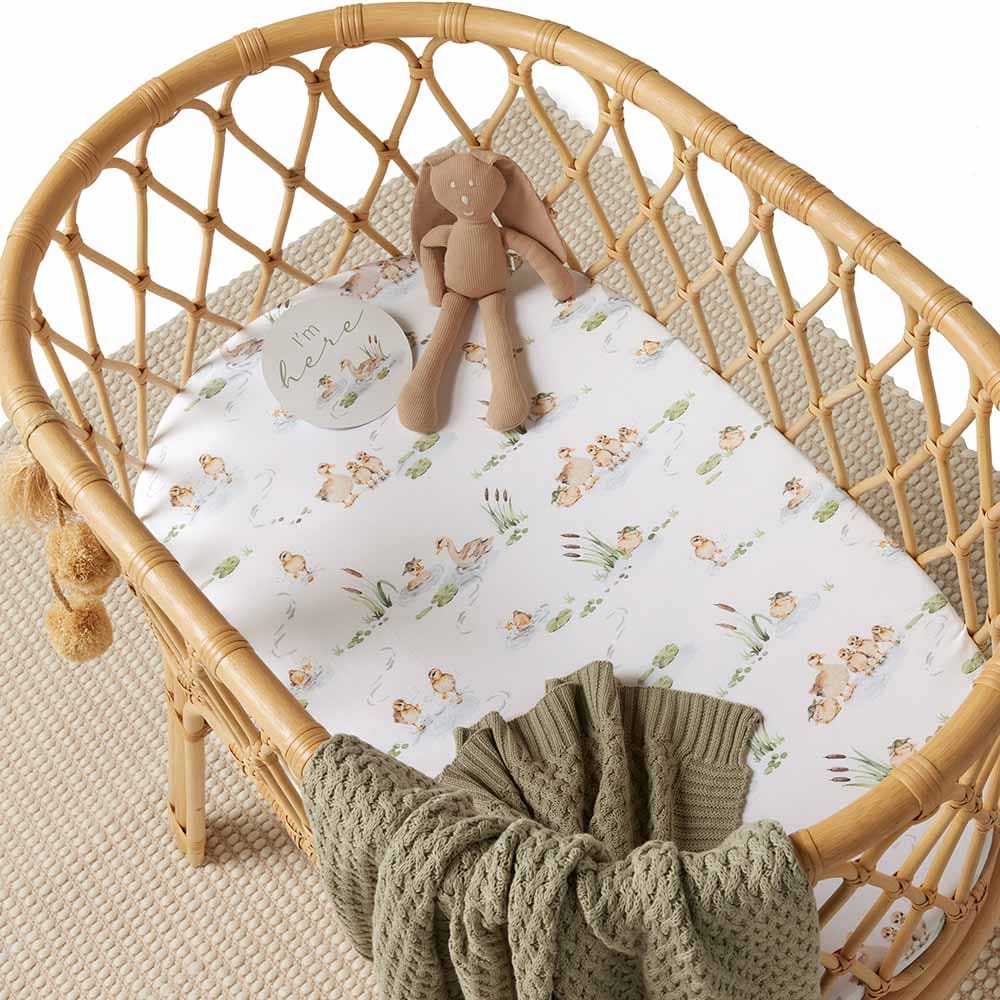 Duck Pond Bassinet Sheet/Change Pad Cover - & Cot Sheets