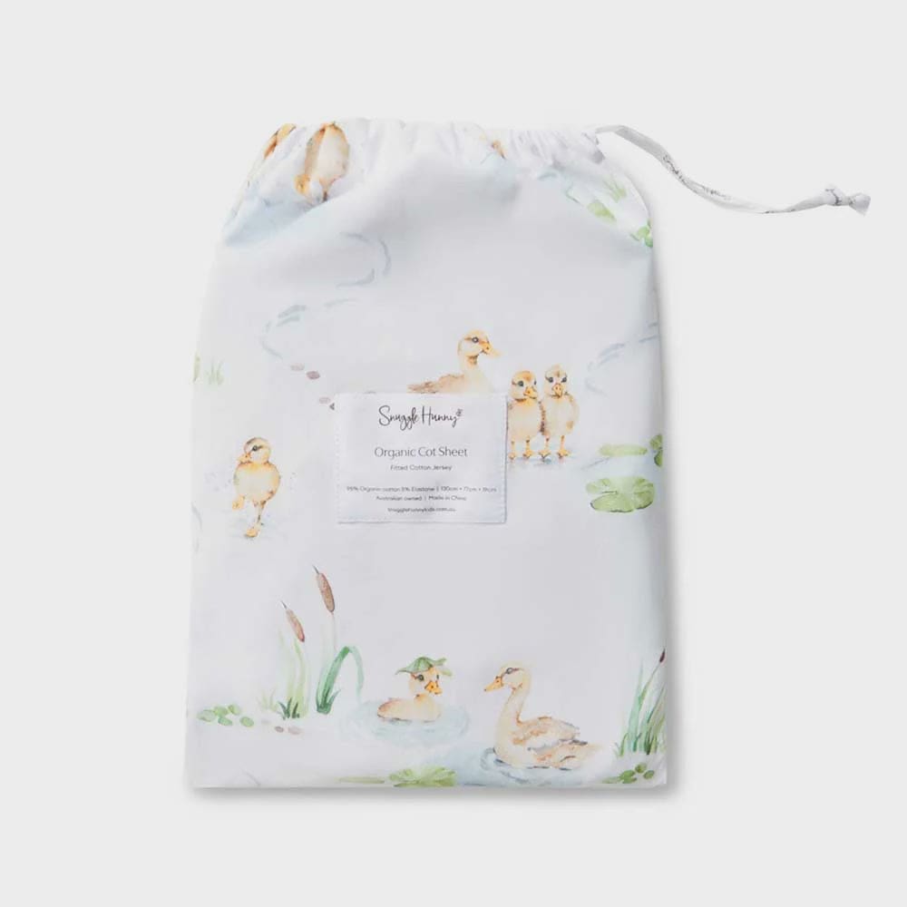 Duck Pond Organic Fitted Cot Sheet - Bassinet & Sheets
