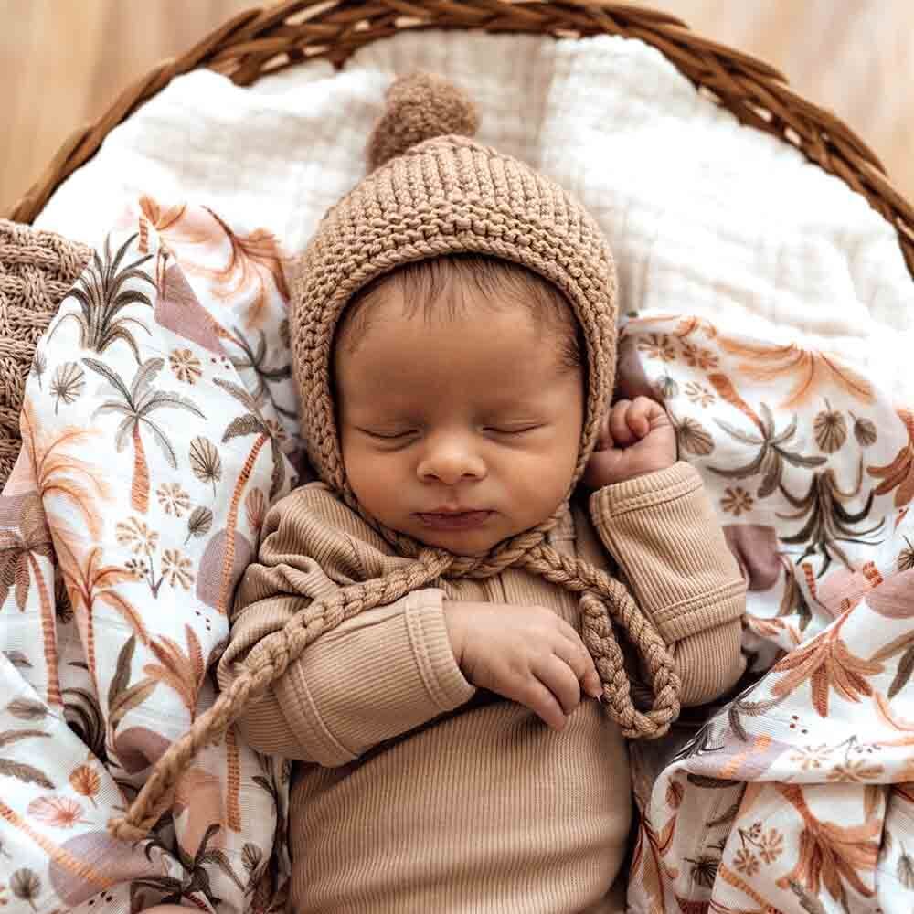 Fawn Merino Wool Bonnet &amp; Booties - Baby Clothes