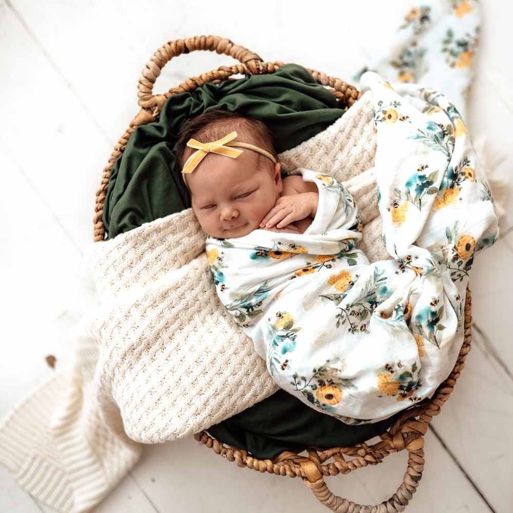 Garden Bee Organic Muslin Wrap - Limited Edition - Muslins Wraps &amp; Swaddles