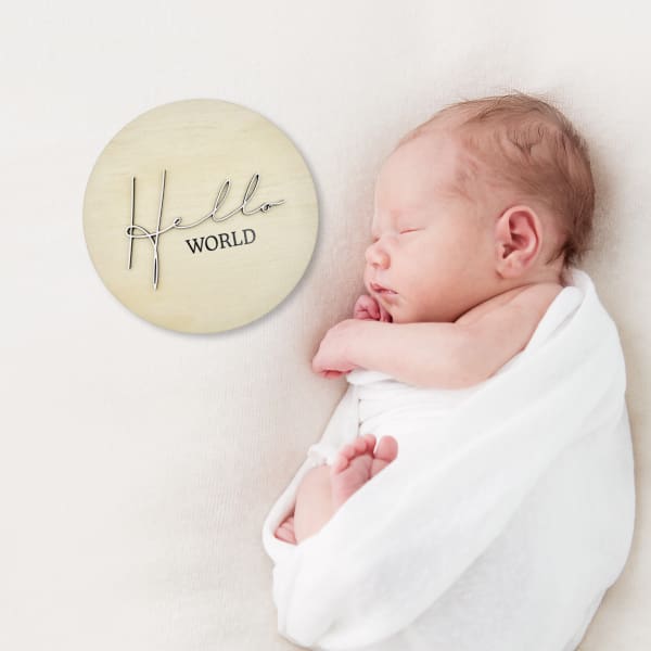 Hello World Reversible Birth Disc - Daisy - Baby