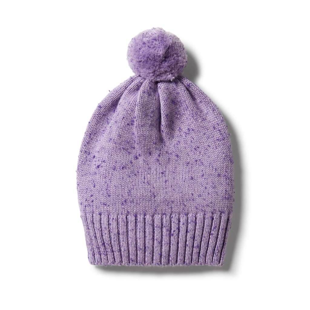 Knitted Hat - Pastel Lilac Fleck - Baby Clothes