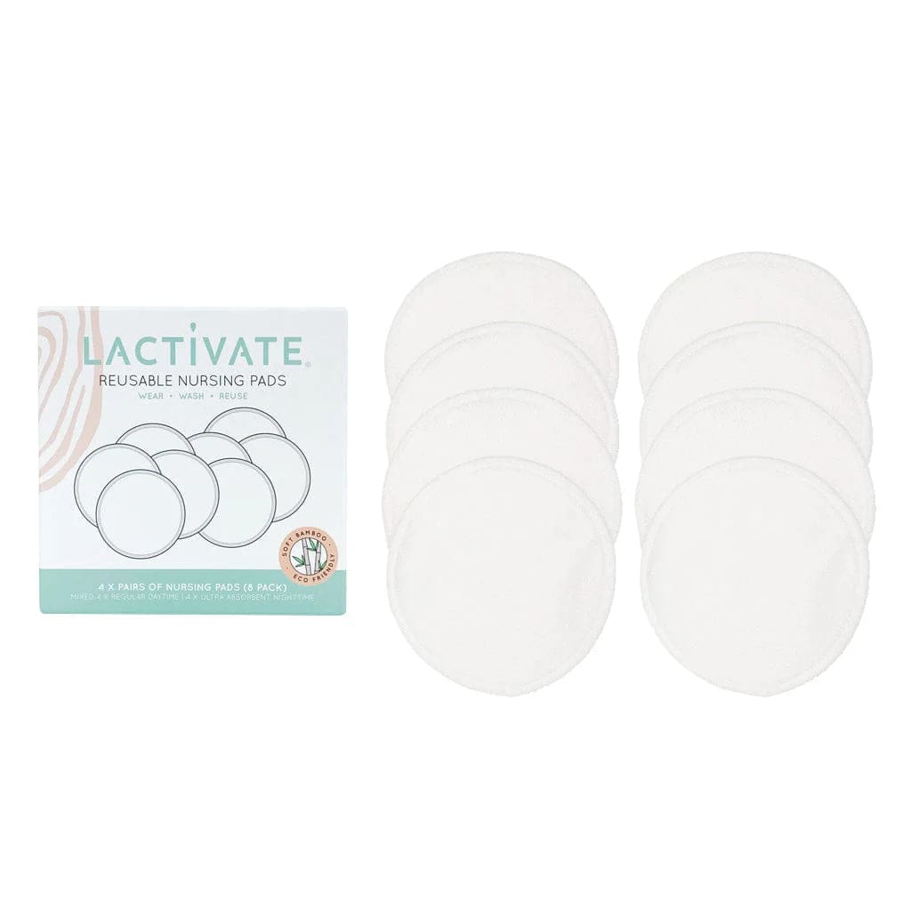 Lactivate Reusable Mixed White Nursing Pads - 8pk - For Mum
