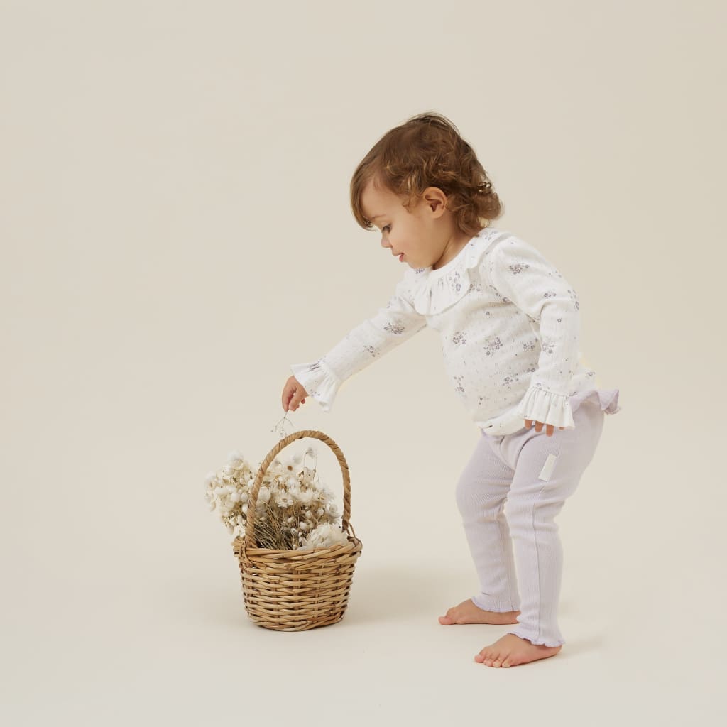 Lavender Pointelle Rib Onesie - Baby Girl Clothing