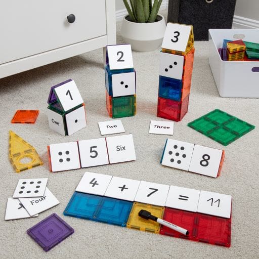Learn &amp; Grow Magnetic Tile Topper - Numeracy Pack (40 Piece) - Magnetic Toys
