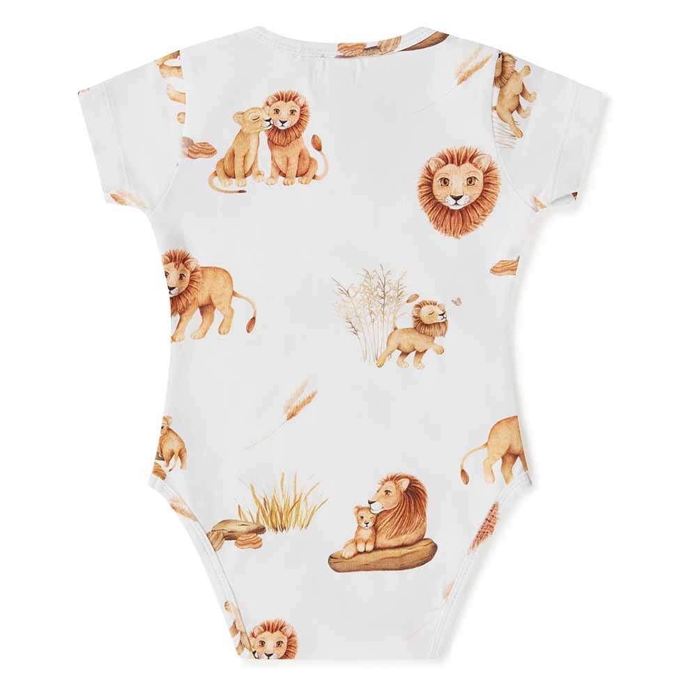Lion Organic Short Sleeve Bodysuit - Baby Clothes