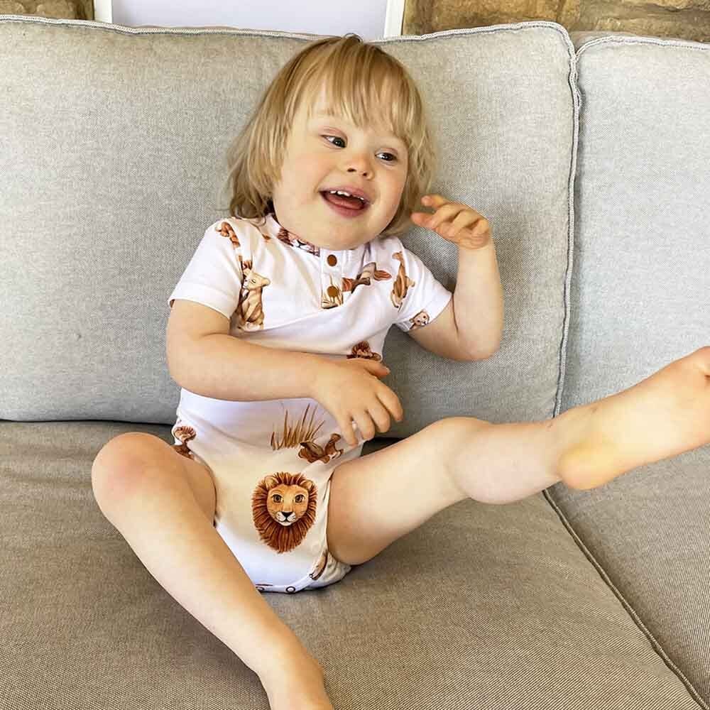 Lion Organic Short Sleeve Bodysuit - Baby Clothes