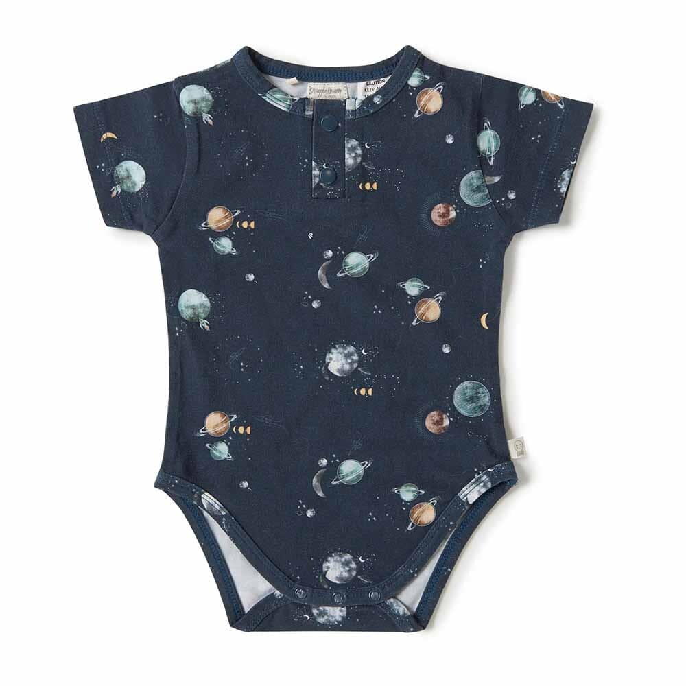 Milky Way Organic Short Sleeve Bodysuit - Boys Baby Clothing