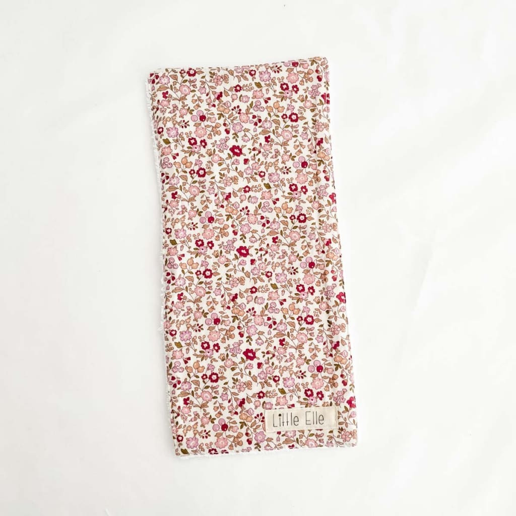 Mini Burp Cloth for Dolls - Ditsy Rose Cottage - Play&gt;Dolls &amp; Clothing