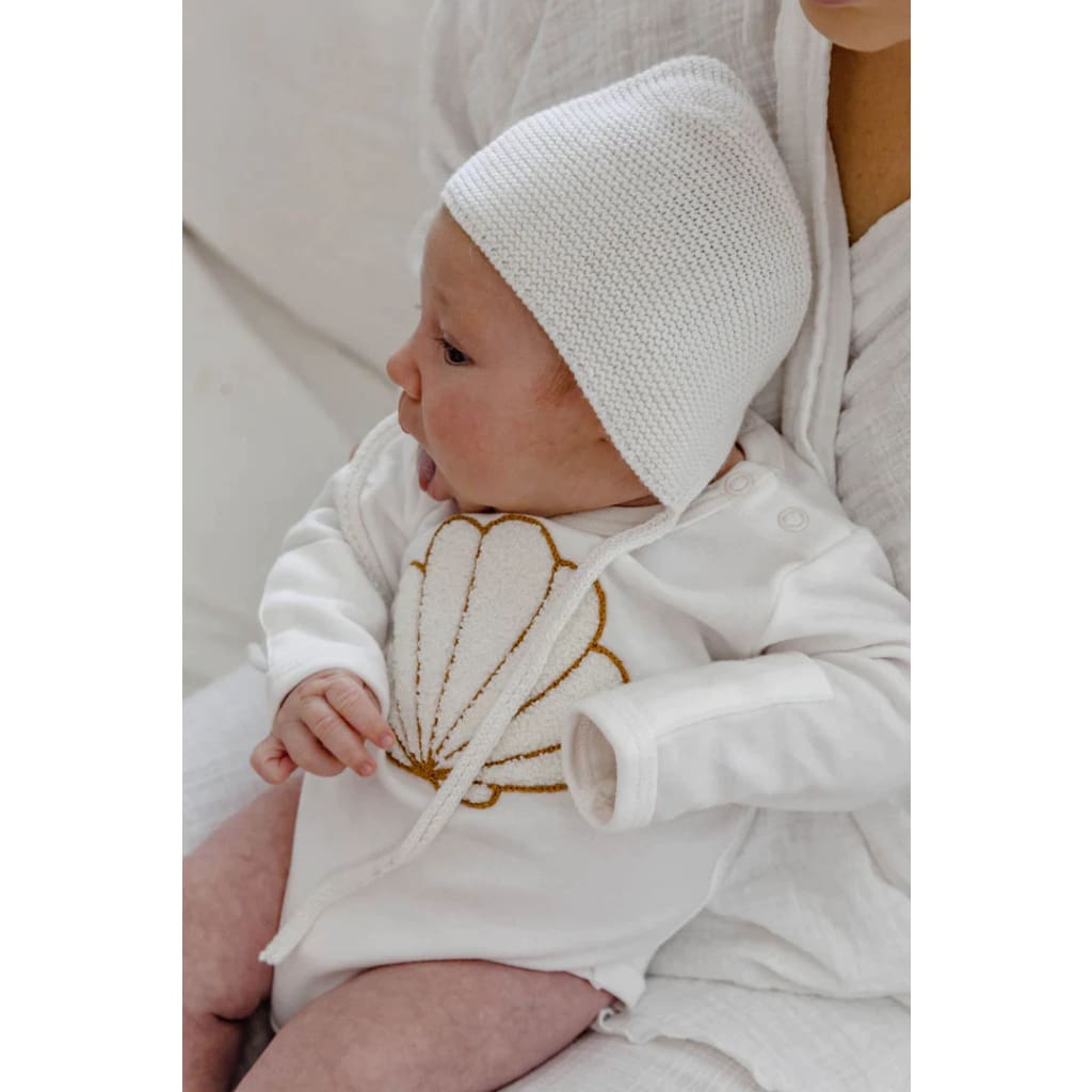 Newborn Bonnet - White - Beanies