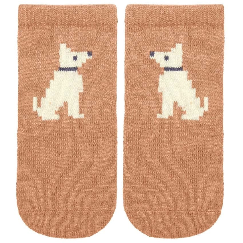 Organic Jacquard Ankle Socks - Puppy - Socks