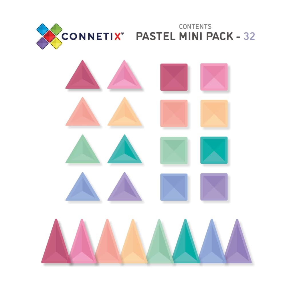 PREORDER - Pastel Mini Pack 32 Piece - Play&gt;Magnetics