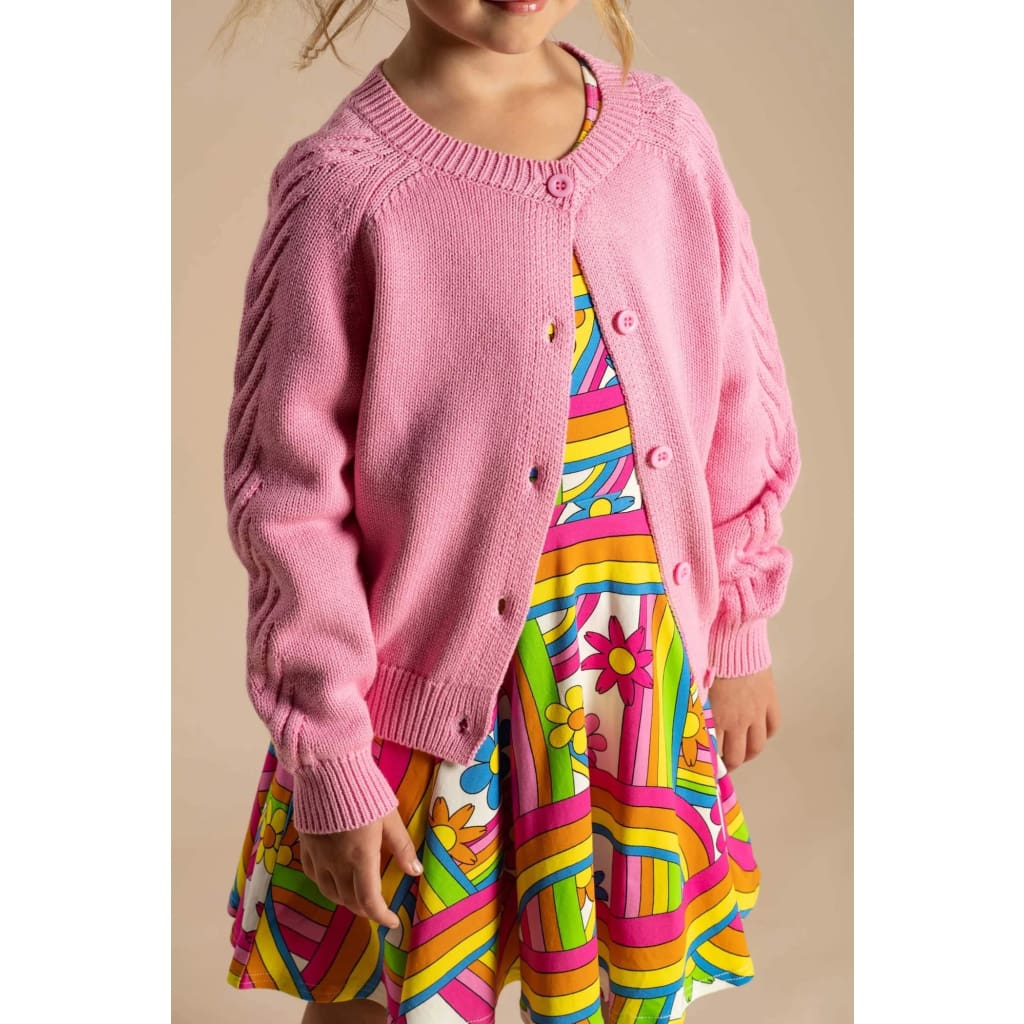 Pink Knit Cardigan - Girls Clothing