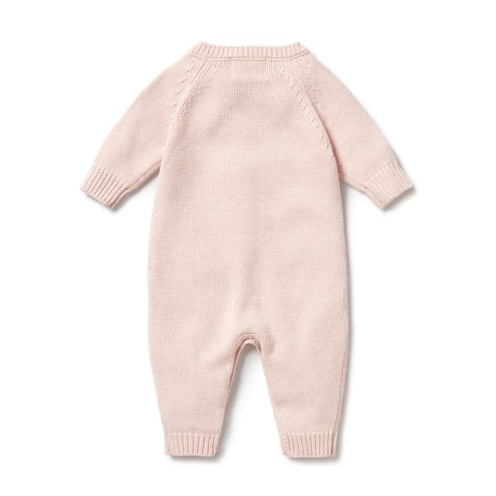Pink Knitted Cable Growsuit - Baby Girl Clothing