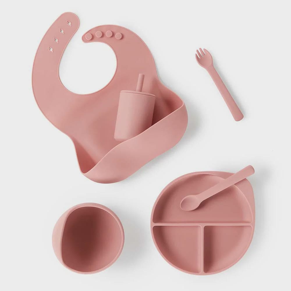 Silicone Meal Kit - Rose Dinner Sets
