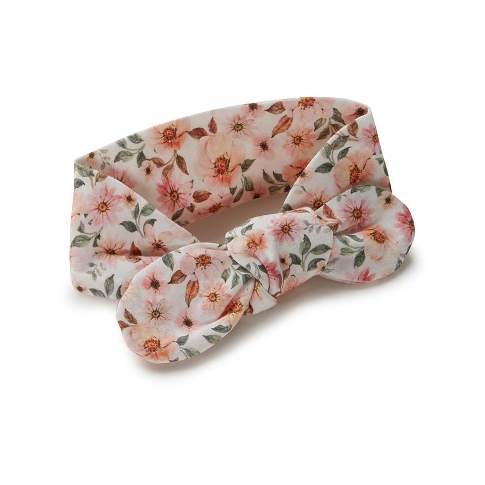Spring Floral - Organic Jersey Wrap &amp; Topknot Set - Muslins Wraps &amp; Swaddles