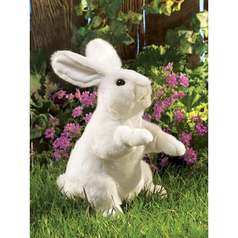Standing White Rabbit Puppet - play