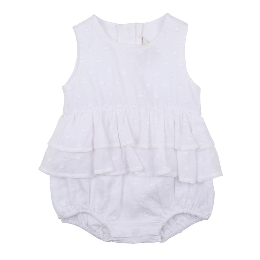Sunrise Frill Dobby Bodysuit White - Baby Clothes
