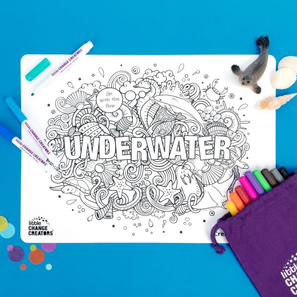 UNDERWATER Re-FUN-able Colouring Set - Arts &amp; Crafts
