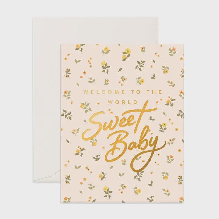 Welcome Sweet Baby Broderie Greeting Card - Gifts
