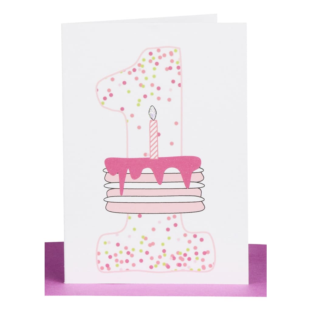 Lil’s Cards - Assorted - Pink Confetti &amp; Cake 1st Birthday - accessories