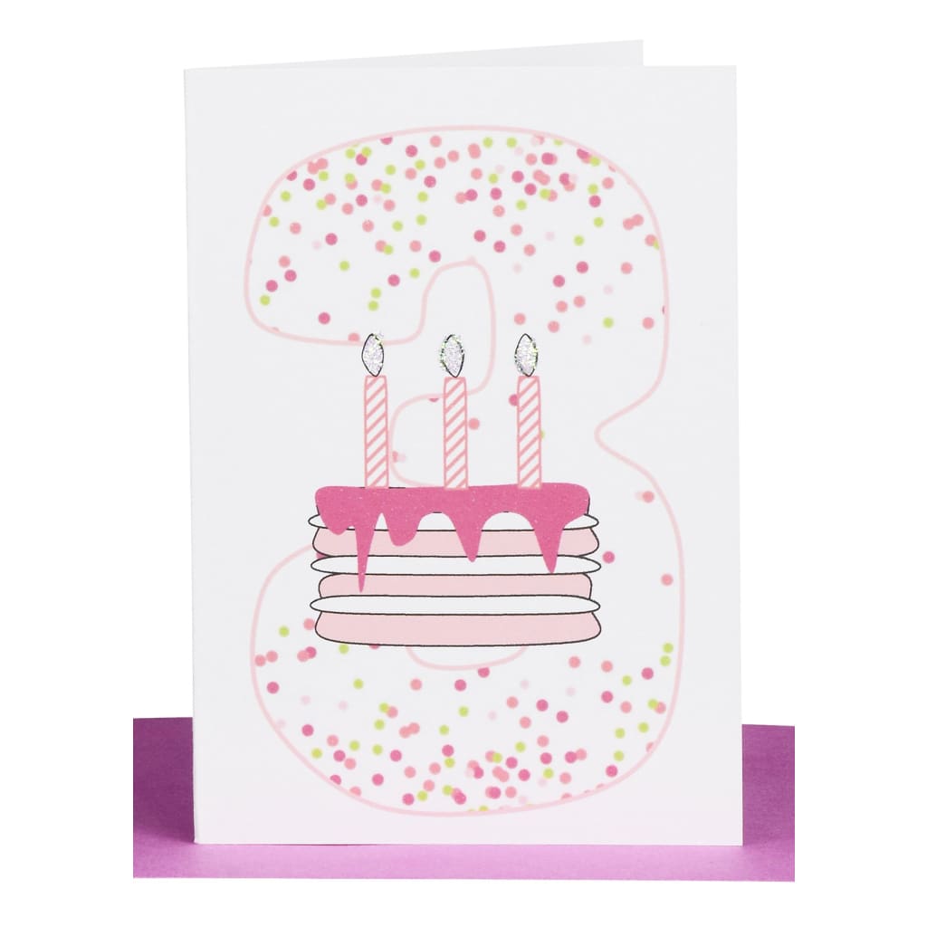 Lil’s Cards - Assorted - Pink Confetti &amp; Cake 3rd Birthday - accessories