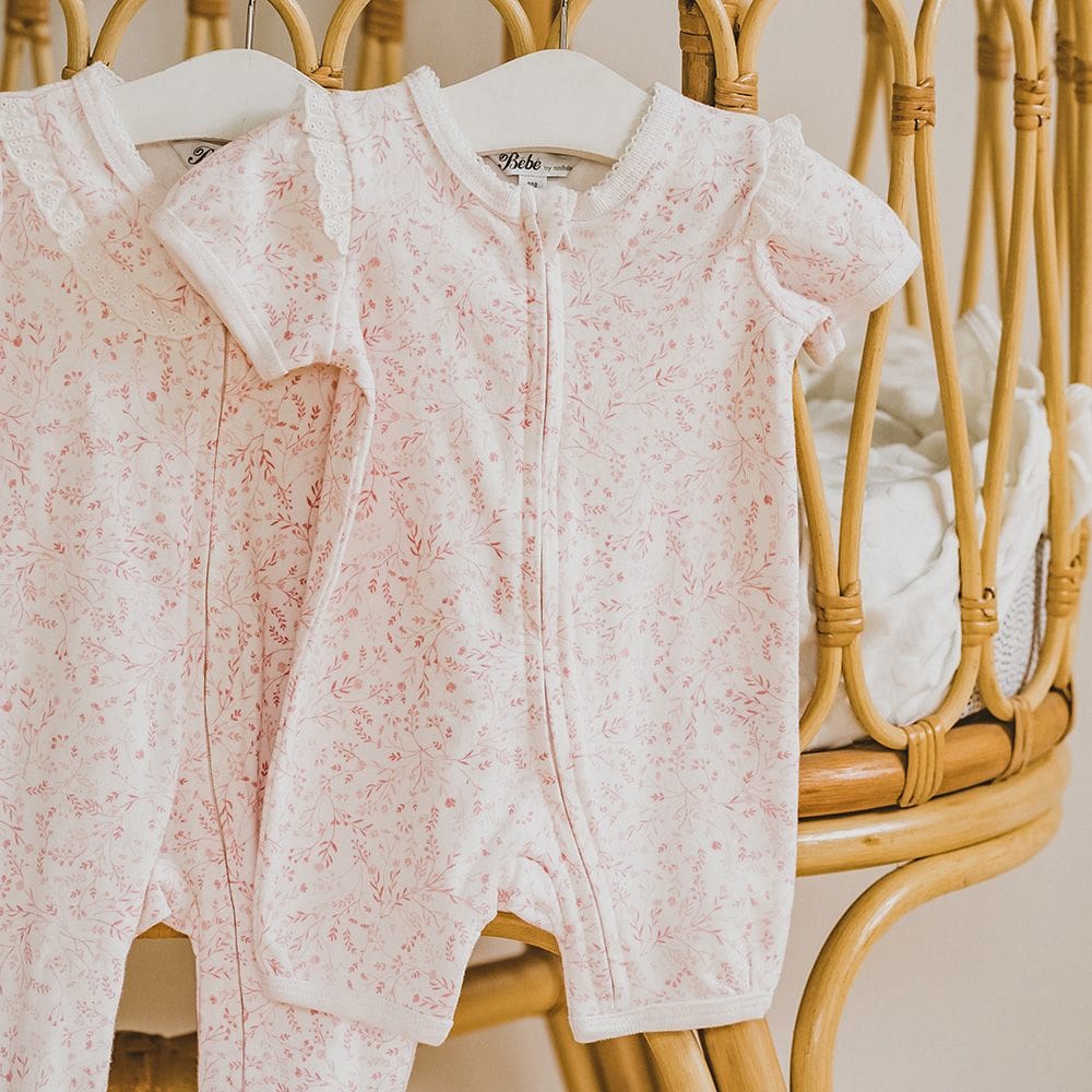 Lola Fern Short Sleeve Zip Romper - Baby Clothes