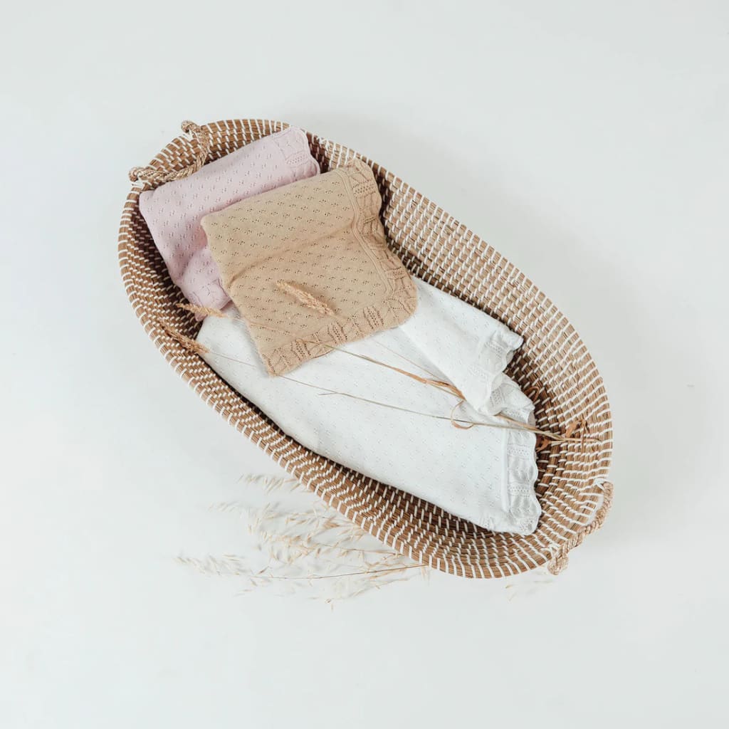 Pink Pointelle Knit Blanket - Bedding &amp; Blankets