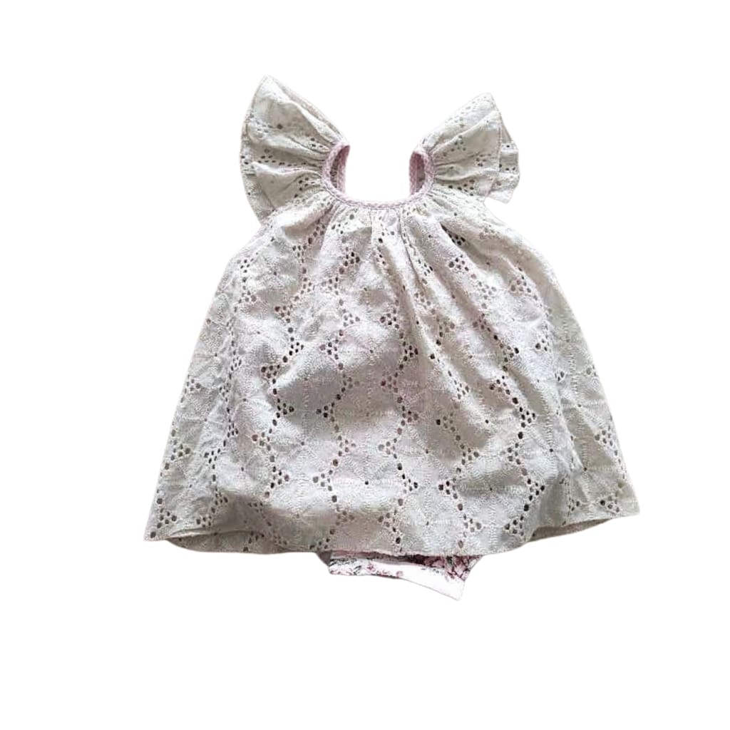 Tea Rose Lace PLaysuit - Baby Clothes