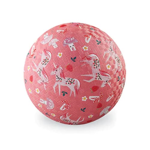 7 Inch Playground Ball - Unicorn Garden (Pink) - Wooden Toys