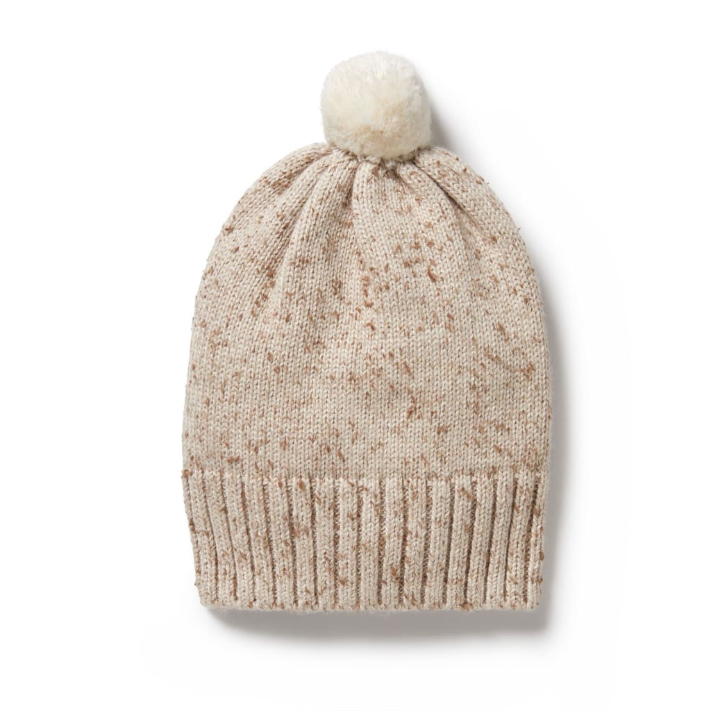 Almond Fleck Knitted Hat - Hats