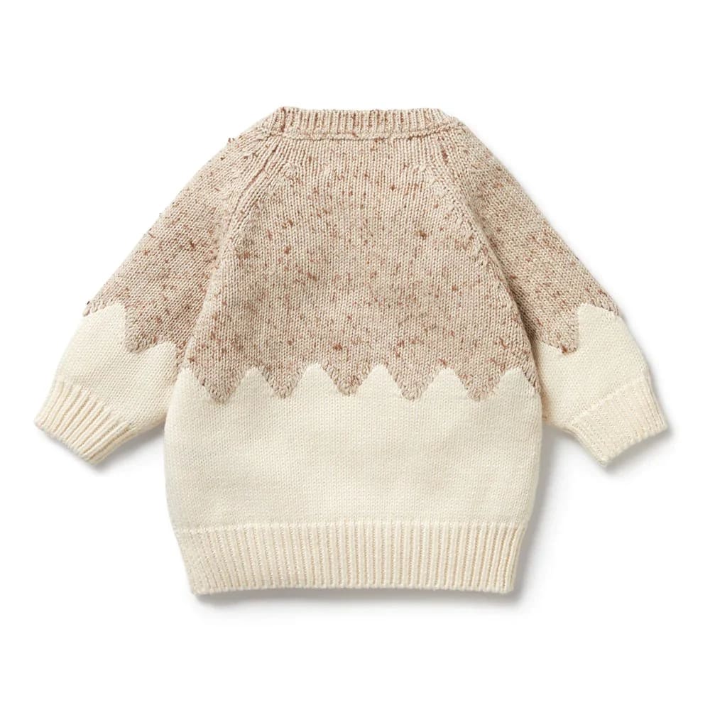 Almond Fleck Knitted Jacquard Jumper - Baby Boy Clothing