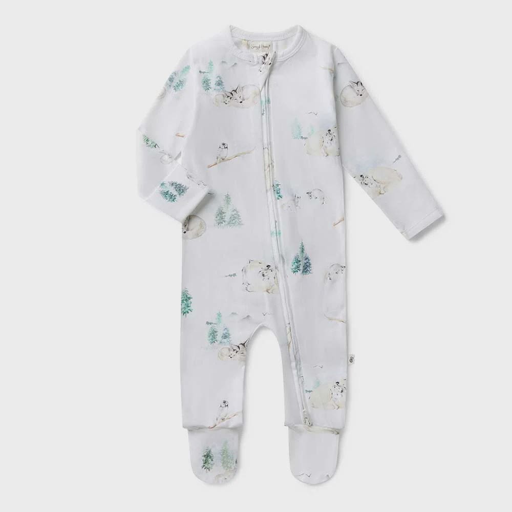 Arctic Organic Snuggle Sleepsuit Zip Footie - Baby Boy Clothing