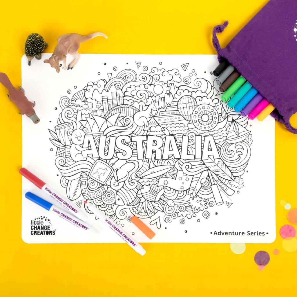 AUSTRALIA Re-FUN-able Colouring Set - Arts & Crafts