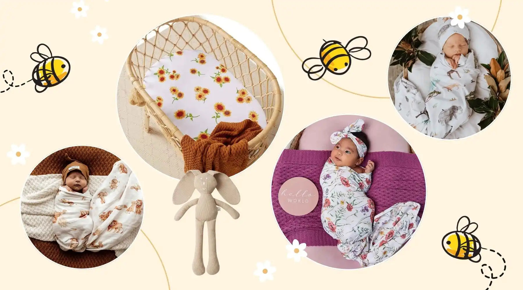 Baby product collage.