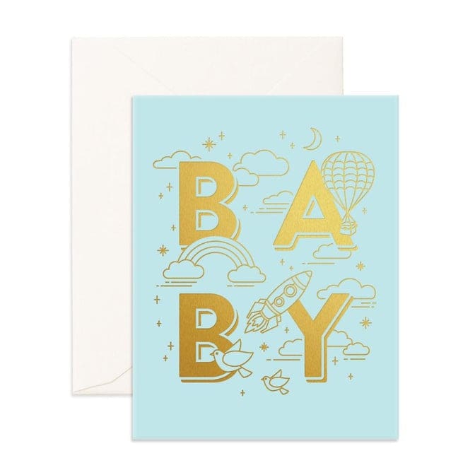 Baby Universe Aqua Greeting Card - Cards