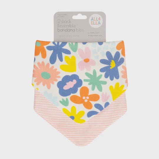 Bandana Bibs 2pk - Bright Floral - Bibs