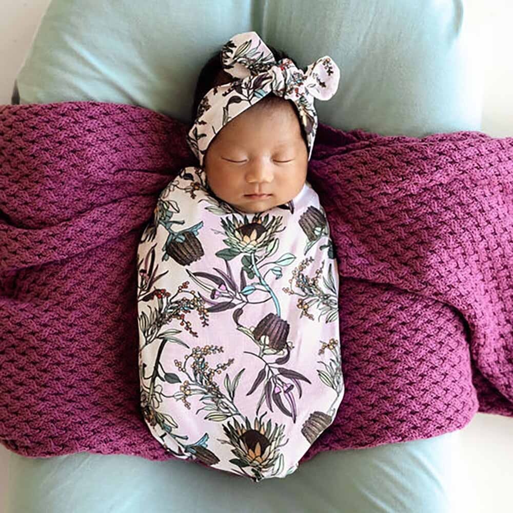 Banksia Organic Snuggle Swaddle & Topknot Set - Baby