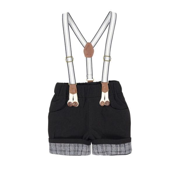 Black Braces Shorts - Boys Clothing